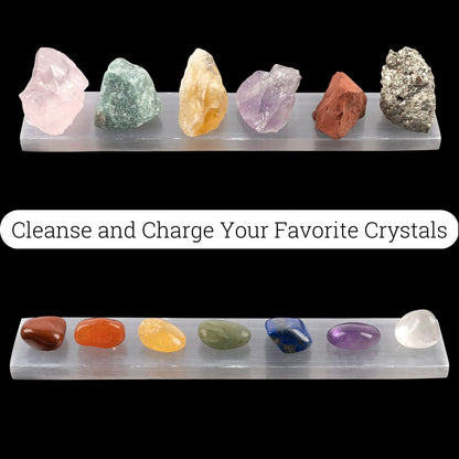 Große Selenit-Aufladeplatte – 7,5 Zoll Selenit-Kristallplatte – Ideal zum Reinigen und Aufladen von Kristallen und Heilsteinen, Reiki, Meditation – Schutzkristalle – Spirituelle Geschenke & Dekoration