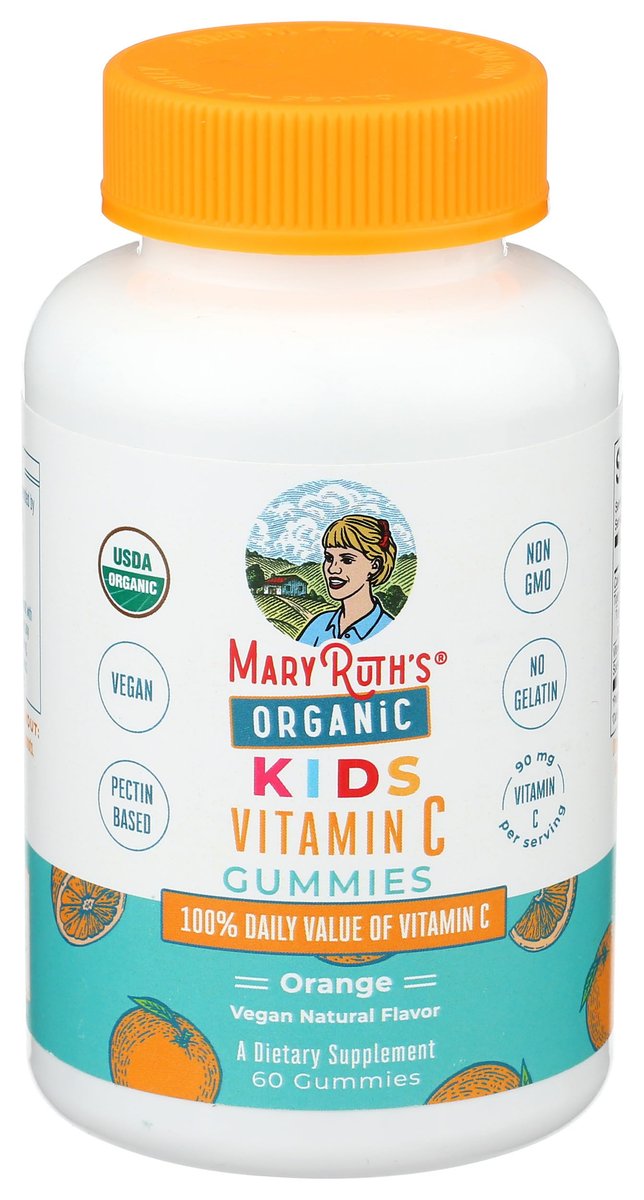 MARYRUTH'S Vitamin C Gummies für Kinder | Immununterstützung & allgemeine Gesundheit | USDA Bio | Vegan | Non-GMO | 60 Portionen