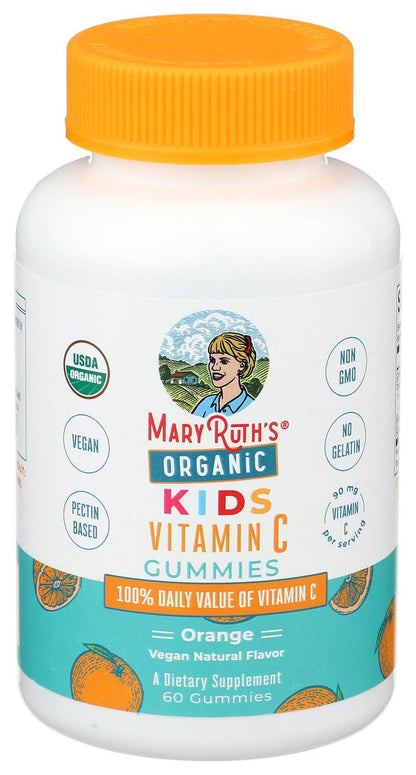 MARYRUTH'S Vitamin C Gummies für Kinder | Immununterstützung & allgemeine Gesundheit | USDA Bio | Vegan | Non-GMO | 60 Portionen