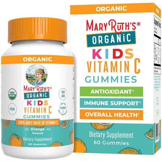 MARYRUTH'S Vitamin C Gummies für Kinder | Immununterstützung & allgemeine Gesundheit | USDA Bio | Vegan | Non-GMO | 60 Portionen