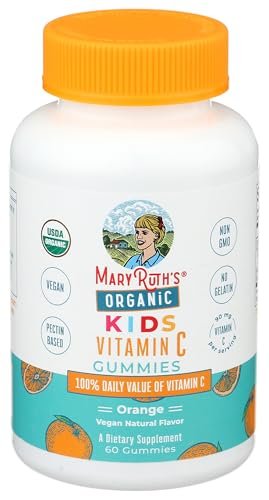 MARYRUTH'S Vitamin C Gummies für Kinder | Immununterstützung & allgemeine Gesundheit | USDA Bio | Vegan | Non-GMO | 60 Portionen