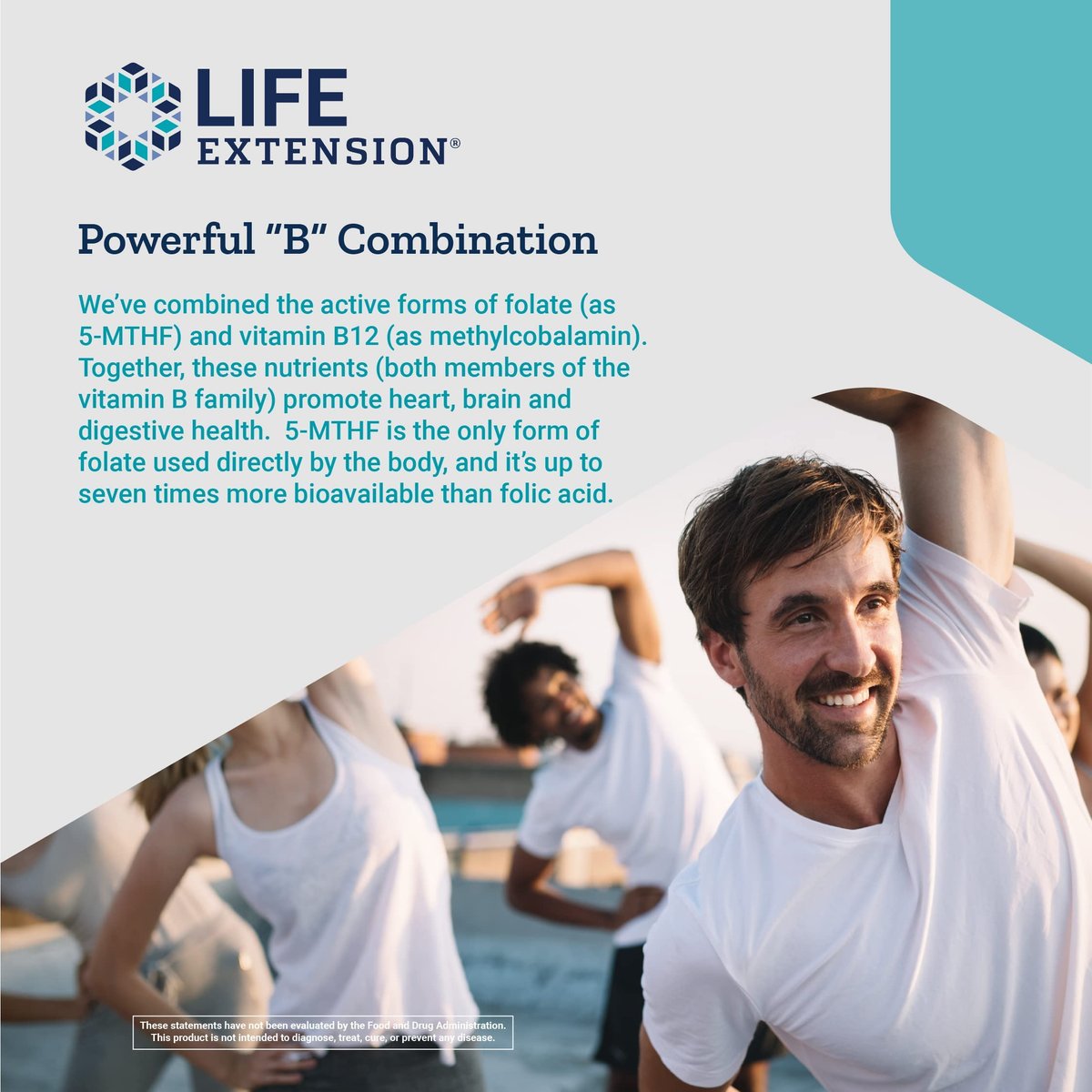 Life Extension BioActive Folat & Vitamin B12 – 150 vegane Kapseln, nicht gentechnisch verändert, glutenfrei