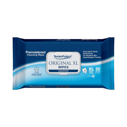 TenderProtect® Original XL Premium Feuchttücher für Erwachsene (50 Stück) – Extragroße 9"x12" Tücher mit Aloe Vera, für Babys & Senioren, Inkontinenz, Hände- und Körperreinigung