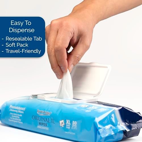 TenderProtect® Original XL Premium Feuchttücher für Erwachsene (50 Stück) – Extragroße 9"x12" Tücher mit Aloe Vera, für Babys & Senioren, Inkontinenz, Hände- und Körperreinigung