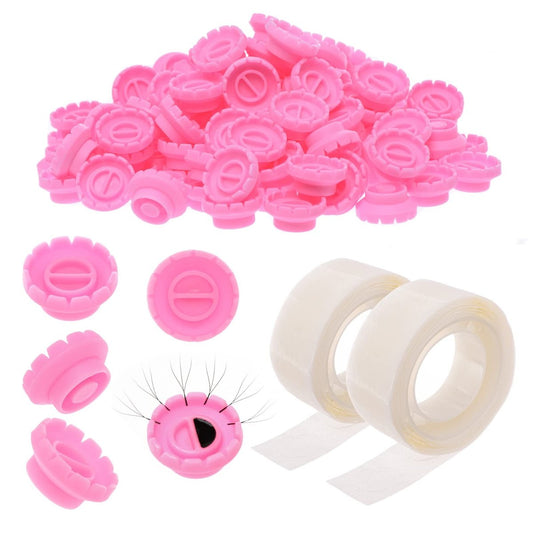 EKYSSO Kleberinge für Wimpernverlängerung, 200 Stück Volumen-Klebehalter, Easy Fan Wimpernring, Blumenbecher für Wimpernverlängerungszubehör, Wimpernverlängerungsringhalter