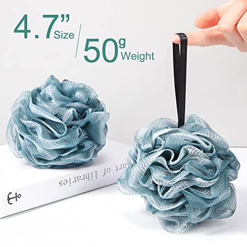 Shellwei 48er Pack Badeschwämme Duschschwämme im Großpack, 50g weiche Netz-Körperpeeling-Duschpuff-Bälle Mesh-Peeling-Badescrunchies für Männer und Frauen