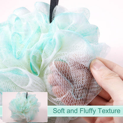 Shellwei 48er Pack Badeschwämme Duschschwämme im Großpack, 50g weiche Netz-Körperpeeling-Duschpuff-Bälle Mesh-Peeling-Badescrunchies für Männer und Frauen