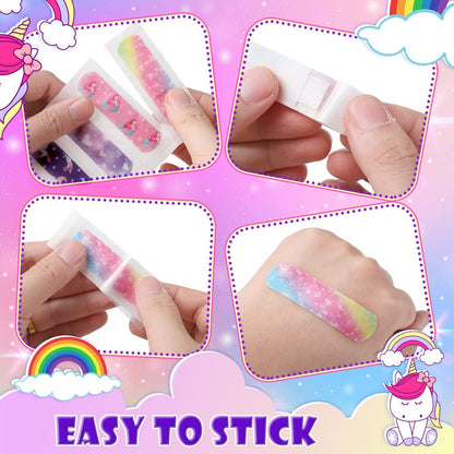 Funtery 8er-Pack bunte Kinder-Pflaster aus Stoff, selbstklebend, flexibel, für Schnitte, Schrammen, Wunden, Verbrennungen, Baby, Kind, Kleinkind, gemusterte Motive