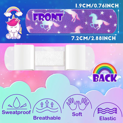 Funtery 8er-Pack bunte Kinder-Pflaster aus Stoff, selbstklebend, flexibel, für Schnitte, Schrammen, Wunden, Verbrennungen, Baby, Kind, Kleinkind, gemusterte Motive