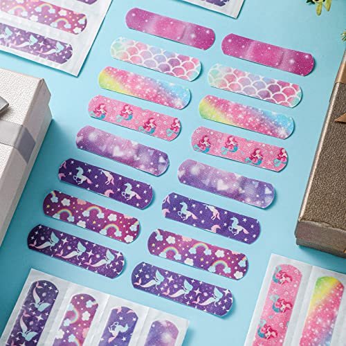 Funtery 8er-Pack bunte Kinder-Pflaster aus Stoff, selbstklebend, flexibel, für Schnitte, Schrammen, Wunden, Verbrennungen, Baby, Kind, Kleinkind, gemusterte Motive