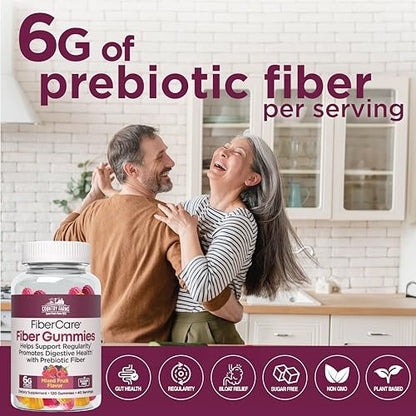 Country Farms Fiber Care Prebiotische Gummibärchen, 6g Ballaststoffe pro Portion, GLP-1 Booster, FOS aus Rüben, Verdauungsgesundheit und Blähungen, Unterstützt Regelmäßigkeit, gemischter Fruchtgeschmack, 120 Gummibärchen, 40 Portionen