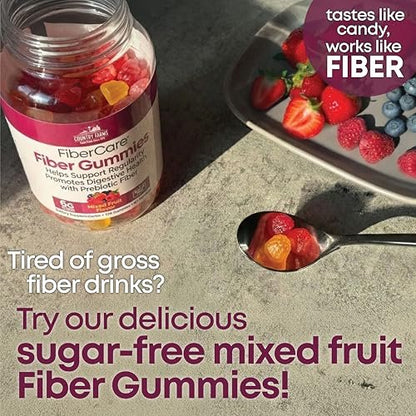 Country Farms Fiber Care Prebiotische Gummibärchen, 6g Ballaststoffe pro Portion, GLP-1 Booster, FOS aus Rüben, Verdauungsgesundheit und Blähungen, Unterstützt Regelmäßigkeit, gemischter Fruchtgeschmack, 120 Gummibärchen, 40 Portionen