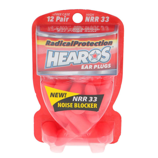 Hearos Radical Protection Schaumstoff-Ohrstöpsel, Gehörschutz, NRR 33, 12 Paar, Orange (5801)
