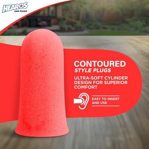 Hearos Radical Protection Schaumstoff-Ohrstöpsel, Gehörschutz, NRR 33, 12 Paar, Orange (5801)