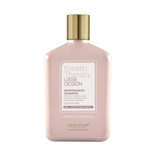 ALFAPARF MILANO Lisse Design Keratin Shampoo für geschädigtes Haar - Anti-Frizz - Verlängert die Wirkung von Brazilian Keratin Therapies - Glättend, pflegend, feuchtigkeitsspendend mit Kollagen (250 ml)