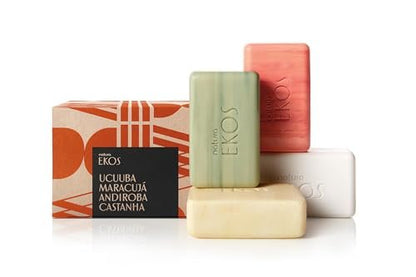 Natura - Feuchtigkeitsspendende & Nährende Seifenset mit Amazonischen Inhaltsstoffen - Ucuuba, Paranuss, Andiroba, Maracujá - 4er-Pack, je 100g