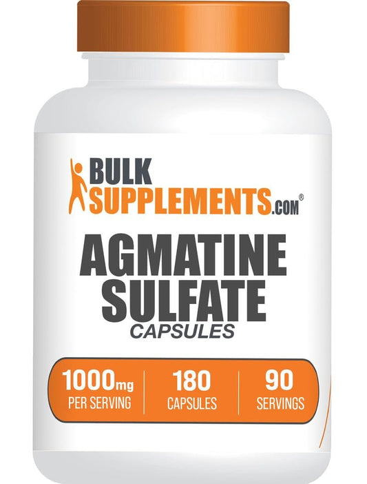 BulkSupplements.com Agmatinsulfat Kapseln - Stickstoffmonoxid-Präparat, Agmatin-Präparat - Glutenfrei, 2 Kapseln pro Portion, 180 Stück (1er-Pack)
