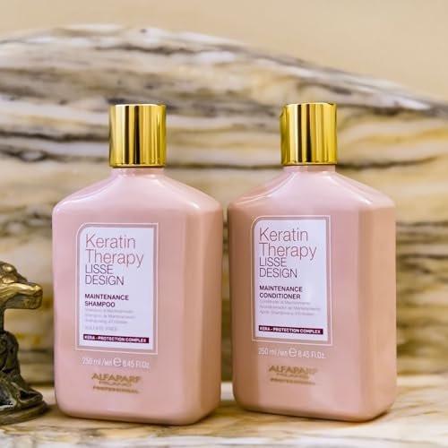 ALFAPARF MILANO Lisse Design Keratin Therapy Haar Serum – Anti-Frizz, Glättend, Hitzeschutz & Pflege für geschädigtes Haar – Leave-In mit Kollagen & Keratin (125 ml)