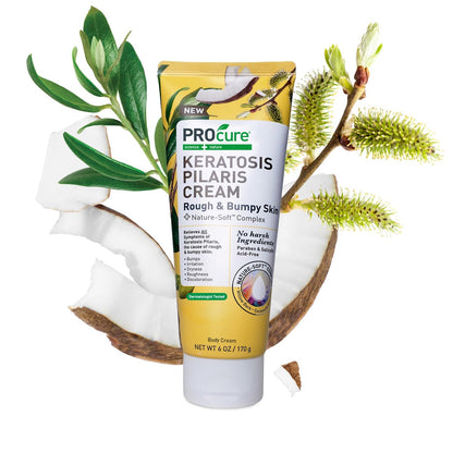 PROcure Keratosis Pilaris Creme – mit Glykolsäure & Weidenrinde für KP-Haut, raue Textur & trockene Haut – parfümfrei, parabenfrei, tägliche Körperlotion