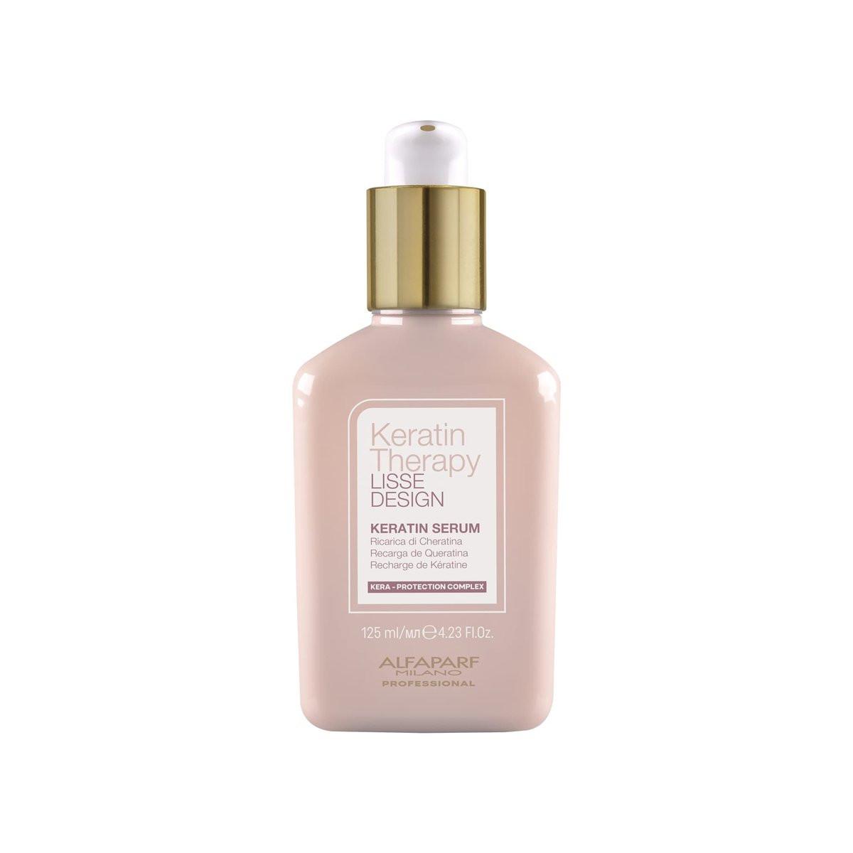 ALFAPARF MILANO Lisse Design Keratin Therapy Haar Serum – Anti-Frizz, Glättend, Hitzeschutz & Pflege für geschädigtes Haar – Leave-In mit Kollagen & Keratin (125 ml)