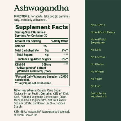 Nature's Bounty Ashwagandha Gummis, 300 mg KSM-66 Ashwagandha-Extrakt, gemischte Beere, 60 Gummis