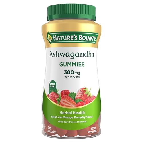 Nature's Bounty Ashwagandha Gummis, 300 mg KSM-66 Ashwagandha-Extrakt, gemischte Beere, 60 Gummis