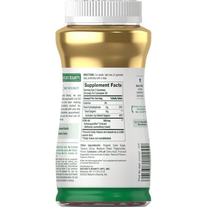 Nature's Bounty Ashwagandha Gummis, 300 mg KSM-66 Ashwagandha-Extrakt, gemischte Beere, 60 Gummis