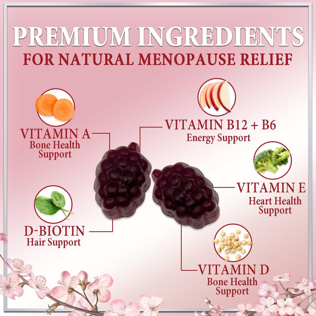 Hello Lovely! Menopause Gummies – Natürliche Hilfe bei Hitzewallungen & Nachtschweiß, 16-in-1 Multi-Vorteil für Balance & Energie, 60 Gummis