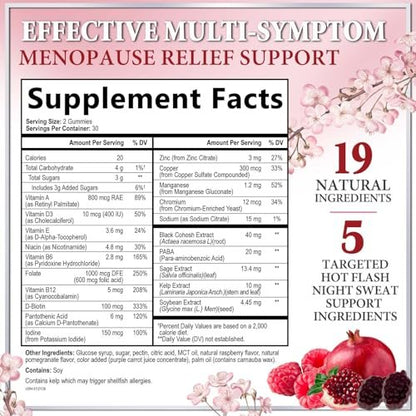 Hello Lovely! Menopause Gummies – Natürliche Hilfe bei Hitzewallungen & Nachtschweiß, 16-in-1 Multi-Vorteil für Balance & Energie, 60 Gummis