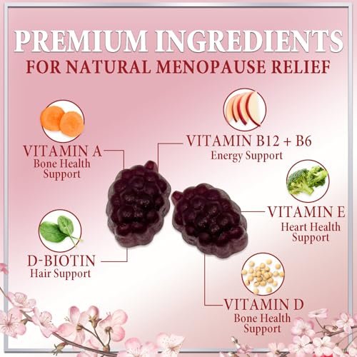 Hello Lovely! Menopause Gummies – Natürliche Hilfe bei Hitzewallungen & Nachtschweiß, 16-in-1 Multi-Vorteil für Balance & Energie, 60 Gummis