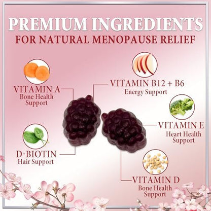 Hello Lovely! Menopause Gummies – Natürliche Hilfe bei Hitzewallungen & Nachtschweiß, 16-in-1 Multi-Vorteil für Balance & Energie, 60 Gummis