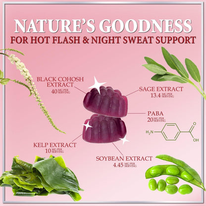 Hello Lovely! Menopause Gummies – Natürliche Hilfe bei Hitzewallungen & Nachtschweiß, 16-in-1 Multi-Vorteil für Balance & Energie, 60 Gummis