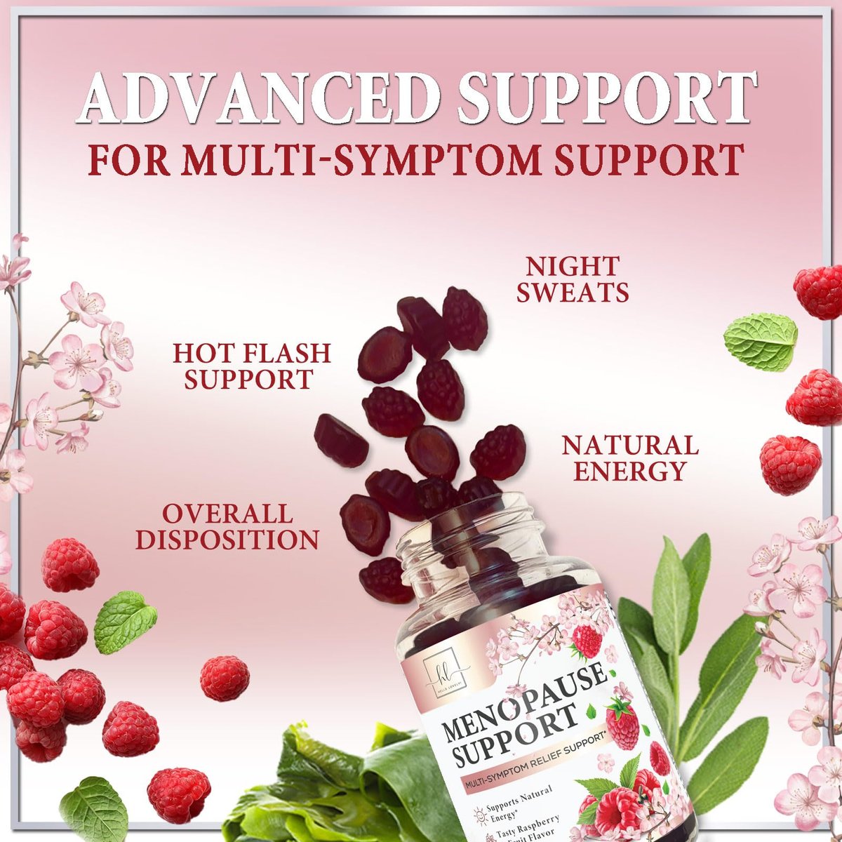 Hello Lovely! Menopause Gummies – Natürliche Hilfe bei Hitzewallungen & Nachtschweiß, 16-in-1 Multi-Vorteil für Balance & Energie, 60 Gummis