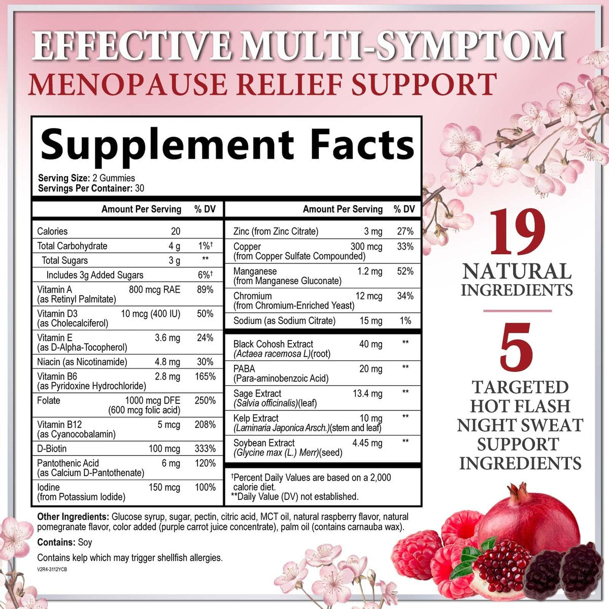 Hello Lovely! Menopause Gummies – Natürliche Hilfe bei Hitzewallungen & Nachtschweiß, 16-in-1 Multi-Vorteil für Balance & Energie, 60 Gummis