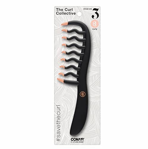 Conair Locken-Kamm Schwarz & Pink - Perfekt für welliges und lockiges Haar