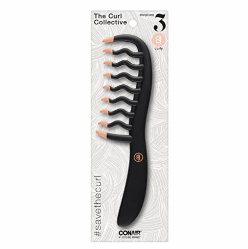 Conair Locken-Kamm Schwarz & Pink - Perfekt für welliges und lockiges Haar