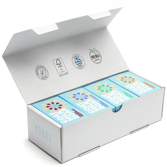 Skin Said Yes Ziegenmilchseife - 8 Riegel mit 4 einzigartigen Düften | Hergestellt in Griechenland | Natürlich, biologisch, pflegend - Ideal für empfindliche Haut