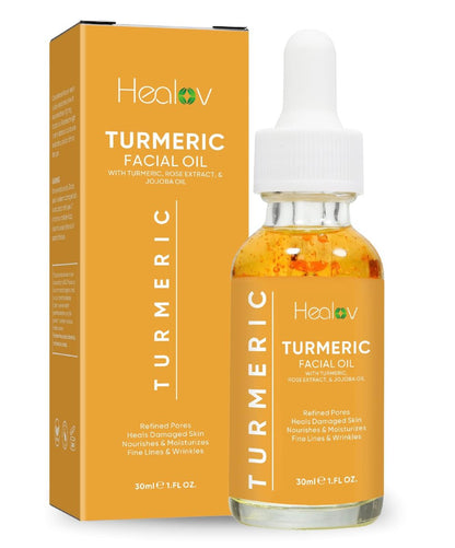 Turmeric-Öl für Gesicht und Körper – Natürliches Hautaufhellungsöl gegen dunkle Flecken, reinigt die Haut, bekämpft Akne, gleicht den Teint aus, Narben – Reines Kurkumaöl für alle Hauttypen