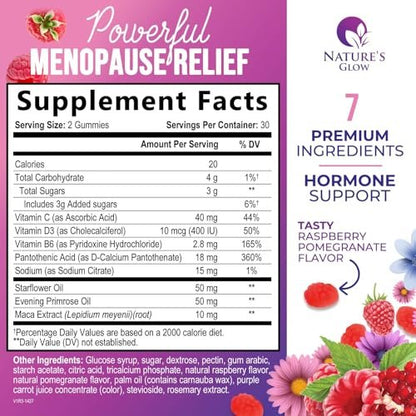 Wechseljahre Gummibärchen für Frauen - Multibenefit Linderung bei leichten Hitzewallungen und Nachtschweiß, natürlicher Ausgleich und Energieunterstützung, glutenfrei - 60 Gummibärchen