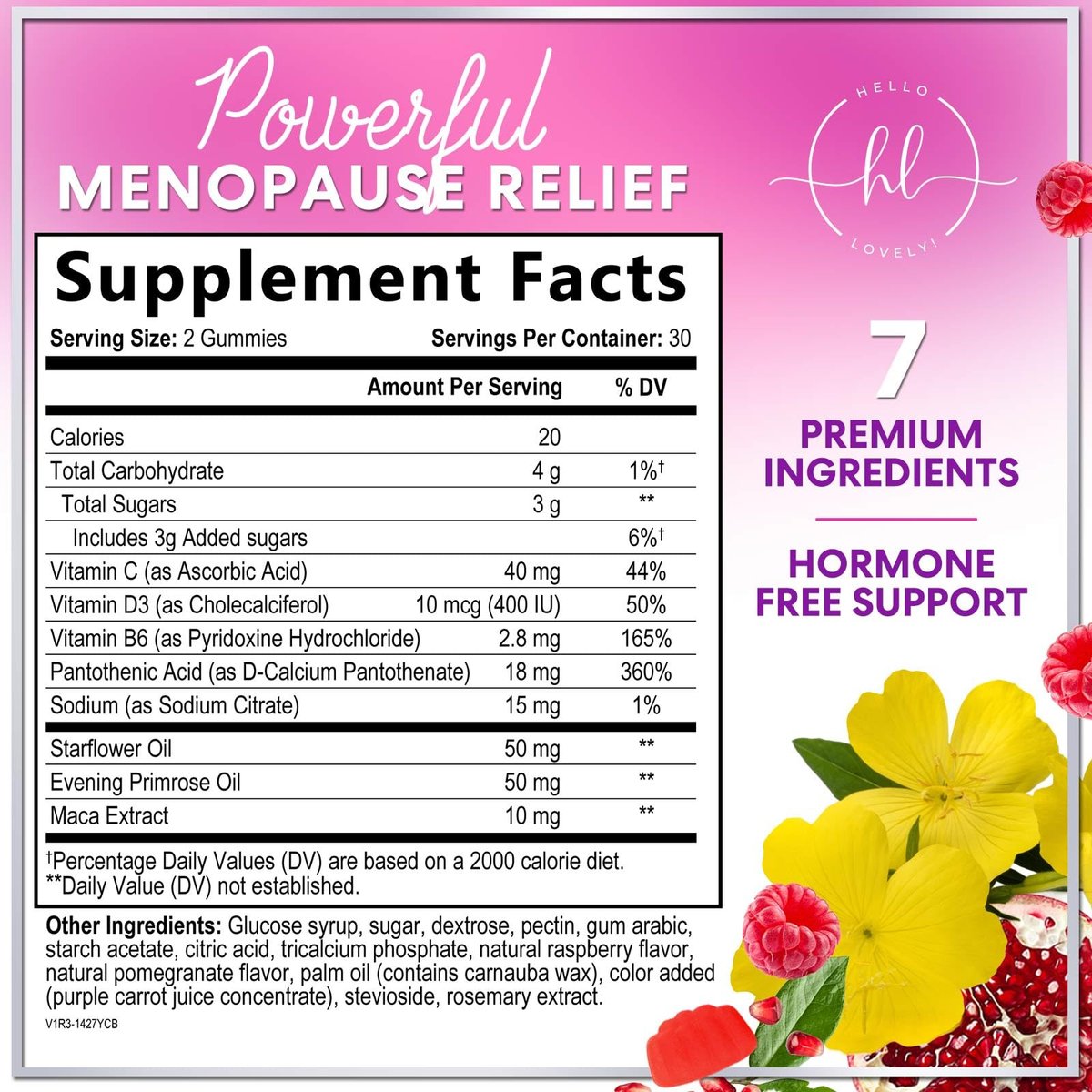 Hello Lovely! Menopause Gummis für Frauen – Natürliche Unterstützung bei Hitzewallungen, Nachtschweiß & Hormonbalance – 60 Gummis