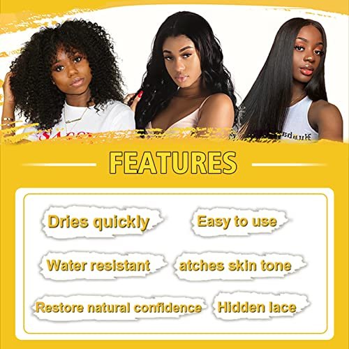 Lace Tint Melting Mousse für Perücken, Toupet und Haarteile - Natürliche Endfarbe und Kleber-Werkzeug-Set (Dunkelbraun)