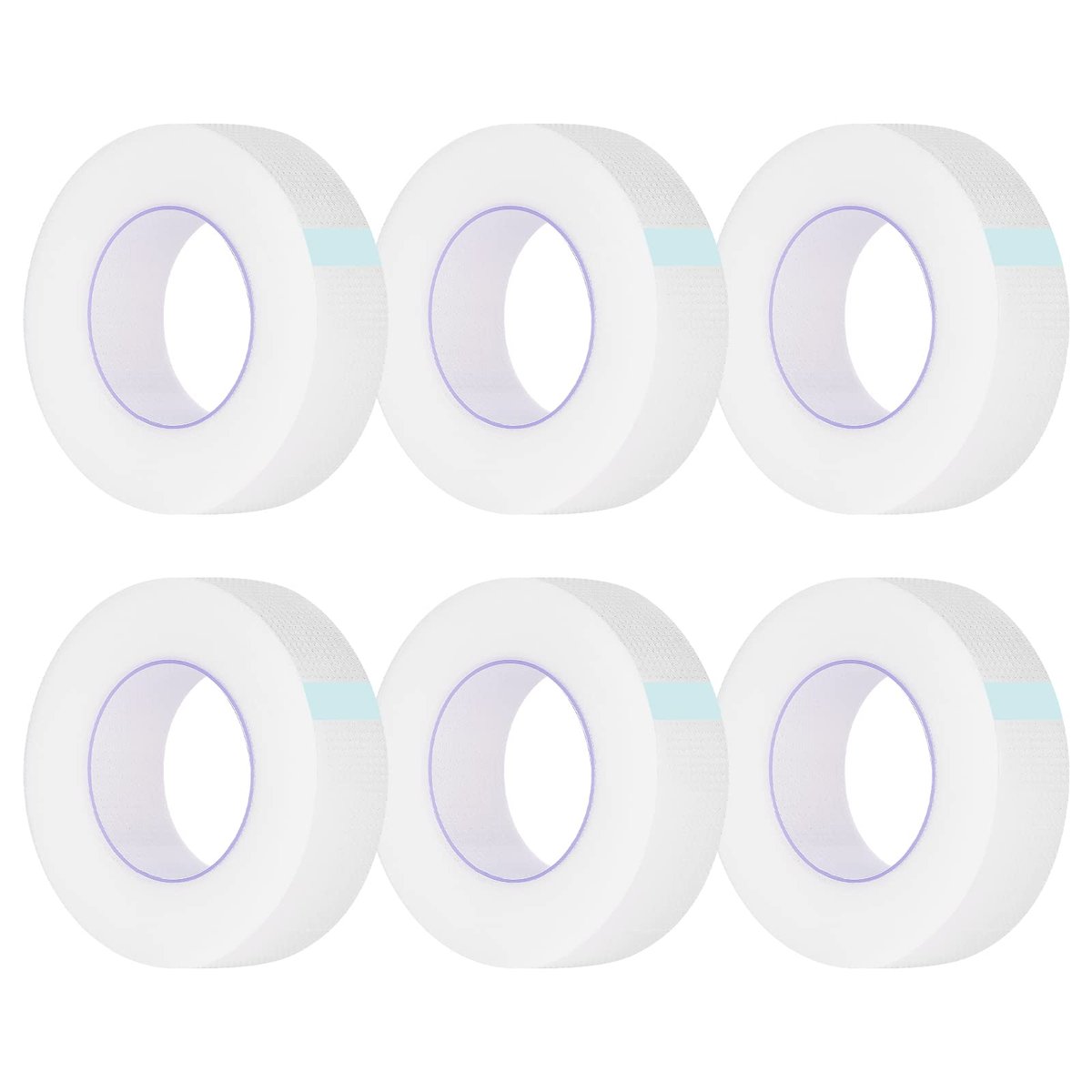 Kirecoo 6 Rollen Augenlid-Klebeband, Atmungsaktives PE Wimpernklebeband, Wimpernverlängerungszubehör - 9 m/10 Yard pro Rolle (Transparent)