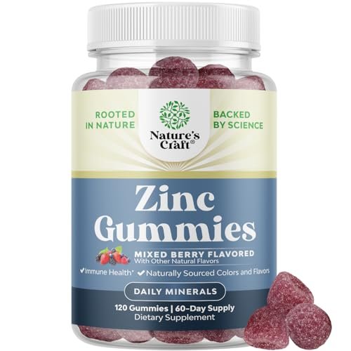 Extra Stark Zink Gummis für Erwachsene - Kaubare Zinkpräparate für Frauen & Männer für Energie & Immununterstützung - Vitamine & Mineralstoffe - 120 Stück