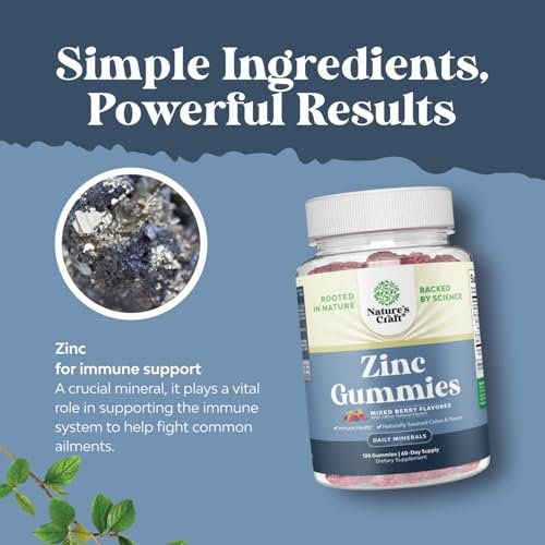 Extra Stark Zink Gummis für Erwachsene - Kaubare Zinkpräparate für Frauen & Männer für Energie & Immununterstützung - Vitamine & Mineralstoffe - 120 Stück