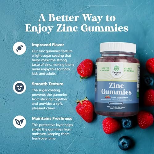 Extra Stark Zink Gummis für Erwachsene - Kaubare Zinkpräparate für Frauen & Männer für Energie & Immununterstützung - Vitamine & Mineralstoffe - 120 Stück