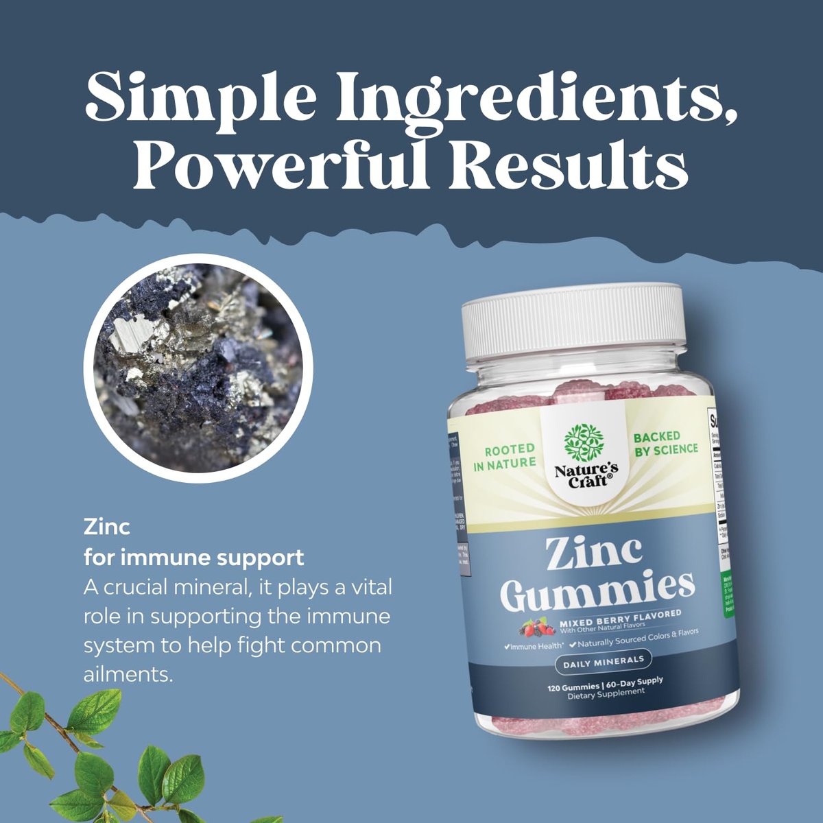 Extra Stark Zink Gummis für Erwachsene - Kaubare Zinkpräparate für Frauen & Männer für Energie & Immununterstützung - Vitamine & Mineralstoffe - 120 Stück