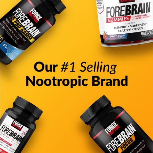 Force Factor Forebrain Focus Brain Booster – Nootropikum für Konzentration, Gedächtnis und Produktivität, 60 Kapseln