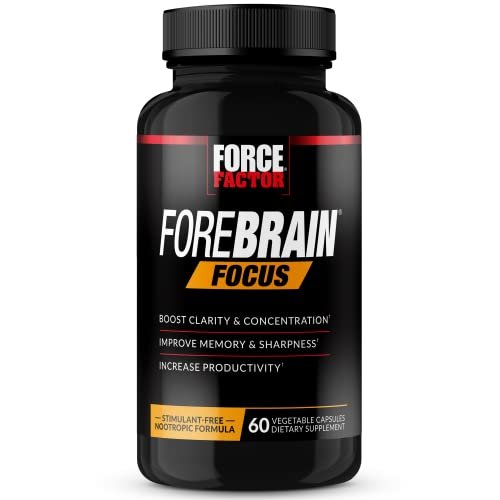 Force Factor Forebrain Focus Brain Booster – Nootropikum für Konzentration, Gedächtnis und Produktivität, 60 Kapseln