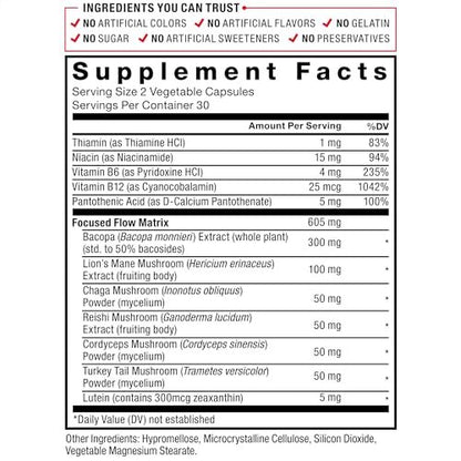 Force Factor Forebrain Focus Brain Booster – Nootropikum für Konzentration, Gedächtnis und Produktivität, 60 Kapseln