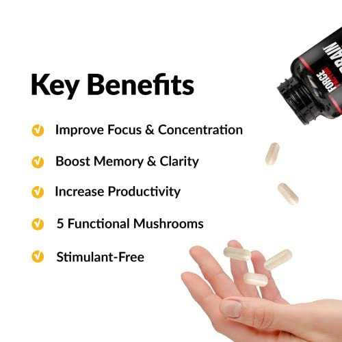 Force Factor Forebrain Focus Brain Booster – Nootropikum für Konzentration, Gedächtnis und Produktivität, 60 Kapseln